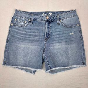 Seven7 Weekend Denim Shorts Womens 12 Frayed Hem